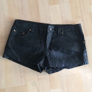 Free People leather shorts
