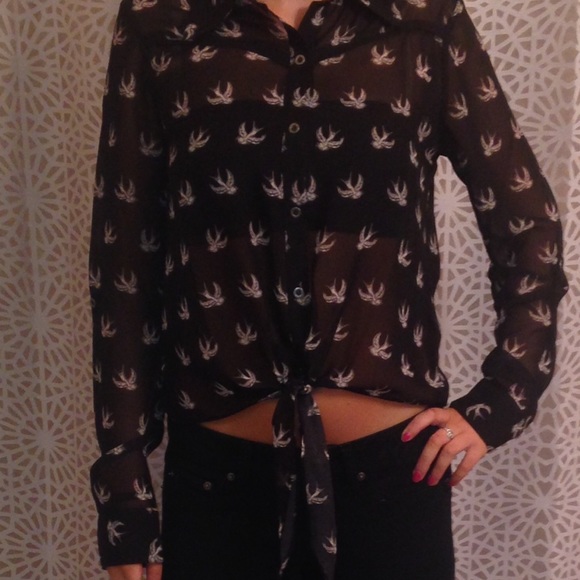 Black chiffon shirt