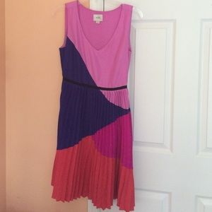 Color block fit and flare dress