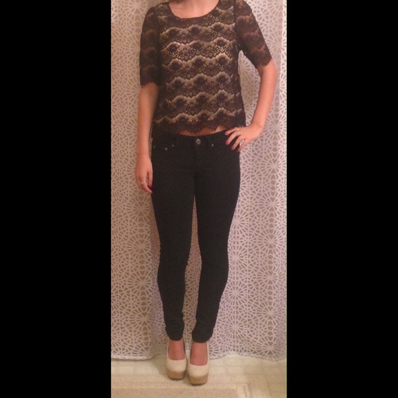 Black, lace shirt