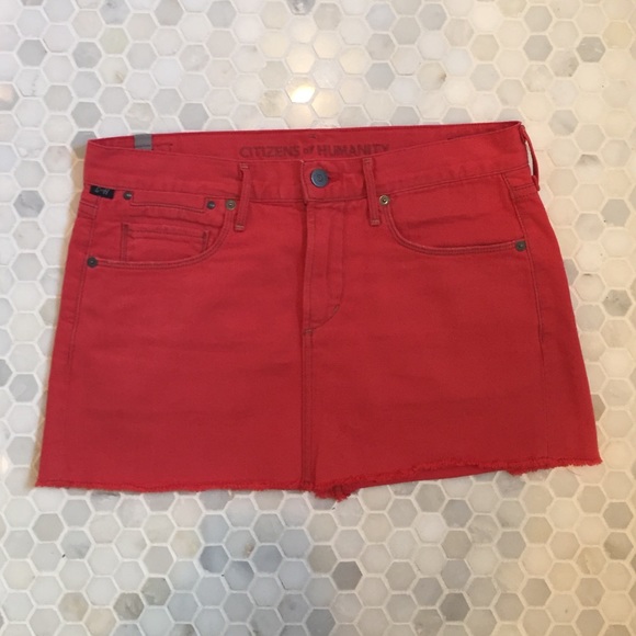 Citizens of Humanity Dresses & Skirts - Citizens of humanity red denim skirt