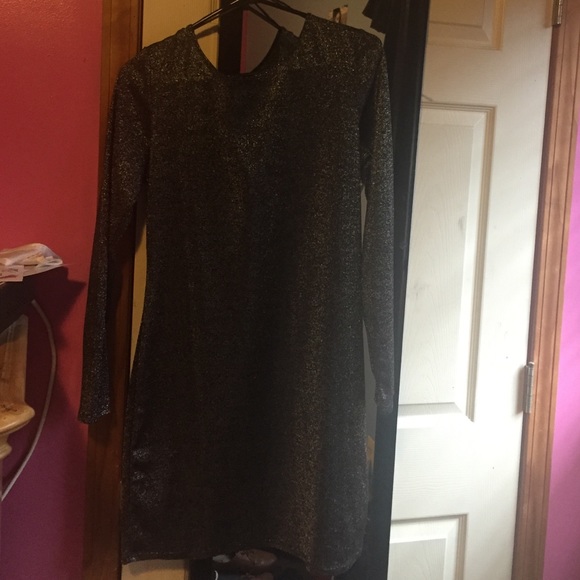 Cross-Back Bodycon Glitter Dress