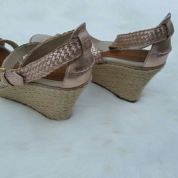 Sperry Top-Sider Pink Metallic Wedge Sandals - Picture 3 of 4