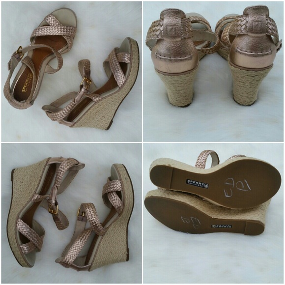 Sperry Top-Sider Pink Metallic Wedge Sandals - Picture 4 of 4