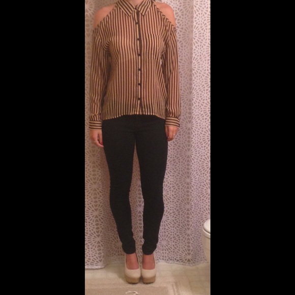 Black and Tan chiffon shirt