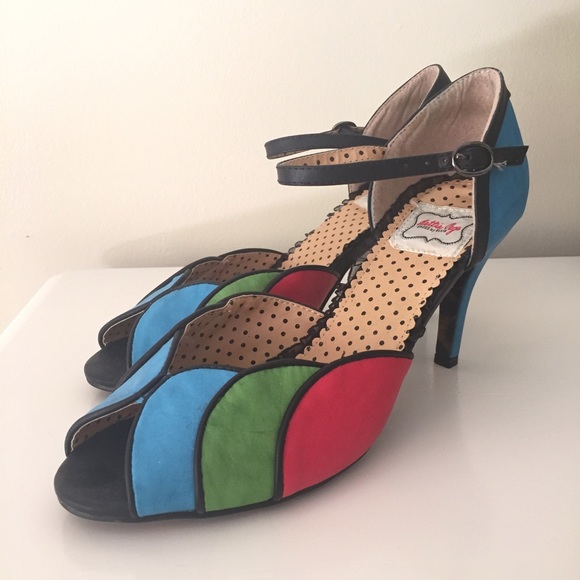 Bettie Page Burlesque Multi Color Pumps - Picture 1 of 4