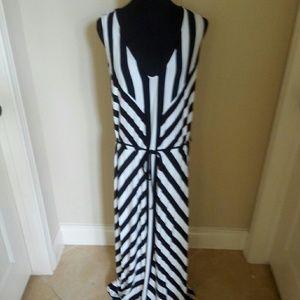 Black and white stripe maxi dress