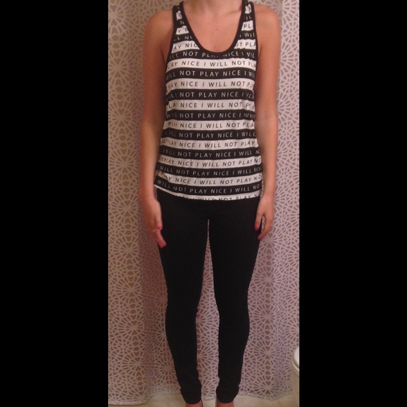 Black and White Cotton Tank