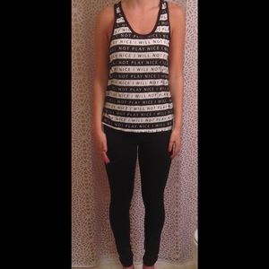 Black and White Cotton Tank