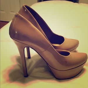Used nude platform shoes