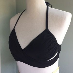 Black wrap bikini top with cute side cutouts