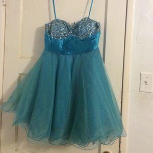 Blue Tulle Short Dress