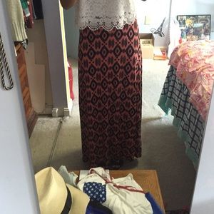 Aztec print maxi skirt