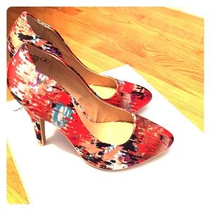 Colorful satin stilettos