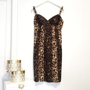 Kardashian Kollection leopard lace body con dress