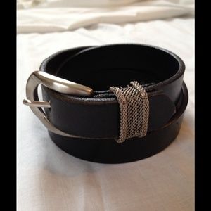 Black leather belt