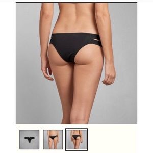 A&F black cheeky bikini bottoms.
