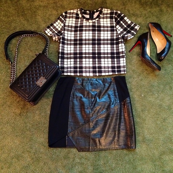 Lush Dresses & Skirts - ✂️Lush Black Faux Leather Skirt NWT