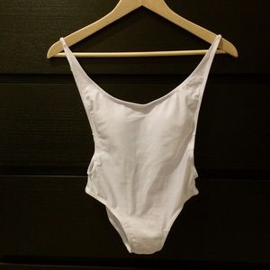 White High-Cut One Piece Swimsuit