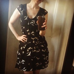 Urban Outfitters Kimchi Blue sheer bird silk dress