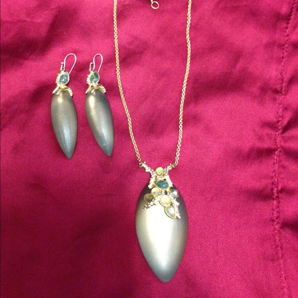 Alexis Bittar earrings and necklace