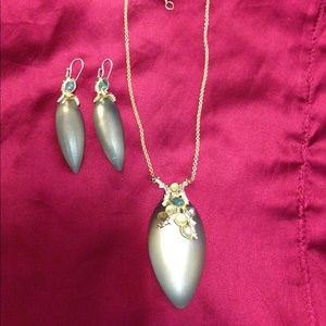 Alexis Bittar earrings and necklace
