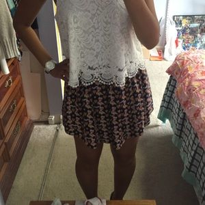 Navy high waisted skirt