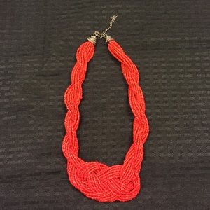 Red Beaded Rope Necklace