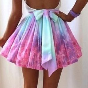 Bow back galaxy poof skirt