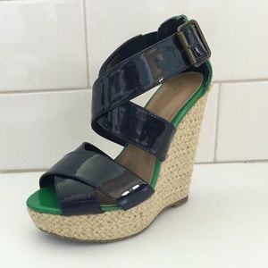Green and navy Xhilaration wedges 5.5