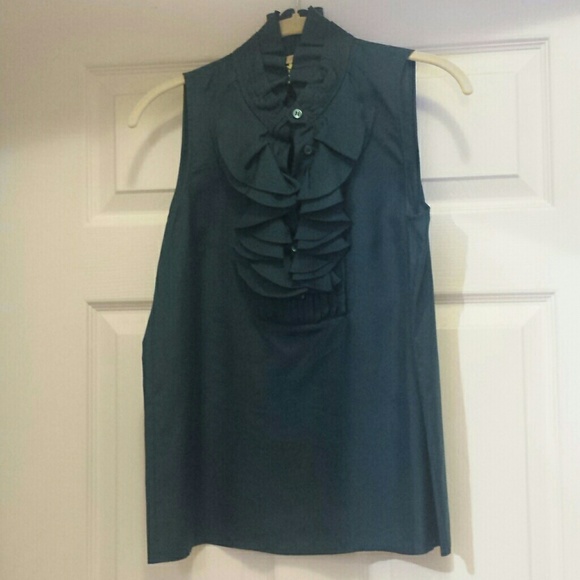 Dark Teal Silk J. Crew Top