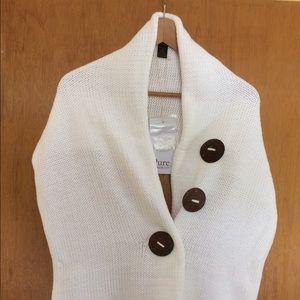 Handknit Shawl with Chunky Buttons