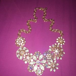 Gold chain🔸blue flowers necklace