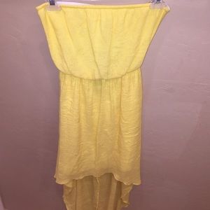 High low strapless dress