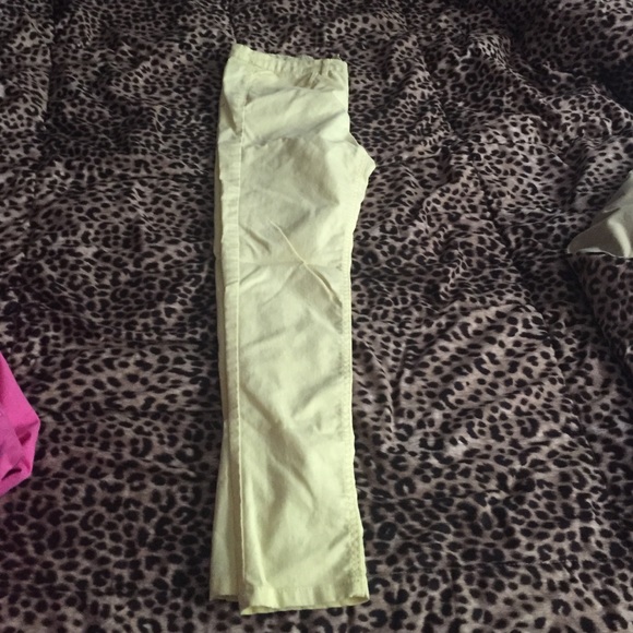 High waist yellow pants