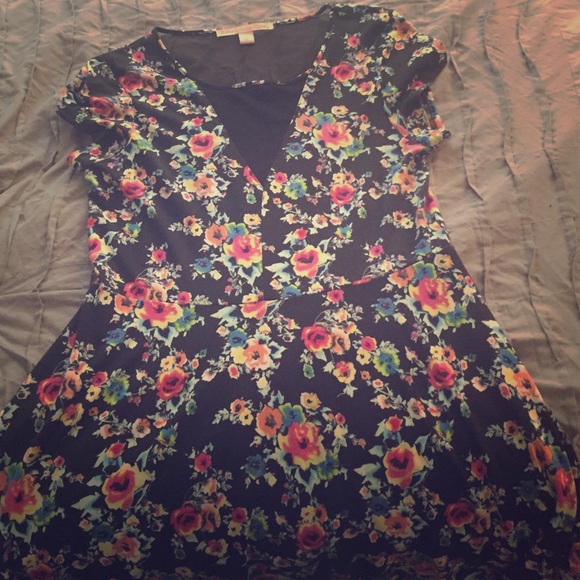 Foral dress open mesh back and mesh low cut front