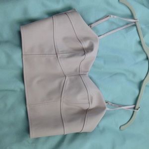 faux leather bustier NEVER WORN