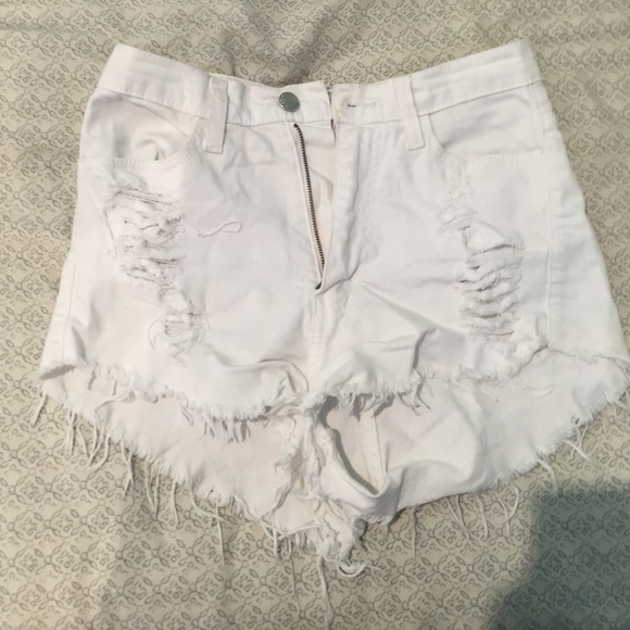 Vibrant White High Waisted Shorts