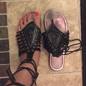 Black gladiator sandal