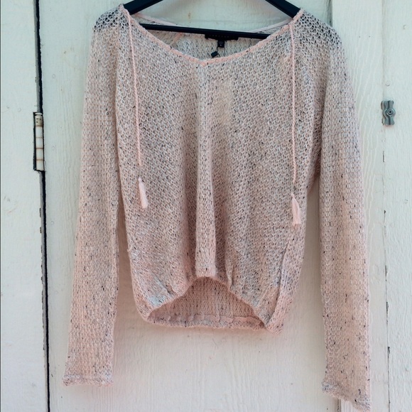 Sanctuary Powder Pink Drawstrink Knit Beach Jumper