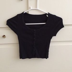 American Apparel button up crop