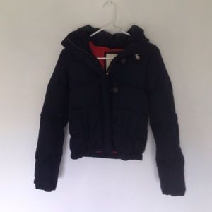 Abercrombie kids navy blue marshmallow jacket