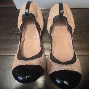 Antonio Melani Nude and Black Ballet Flats