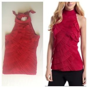 Ruffle red layered halter tank top from WHBM