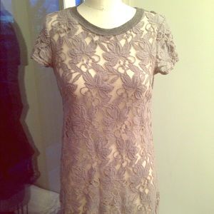 Anthropologie Grey Lace Tunic