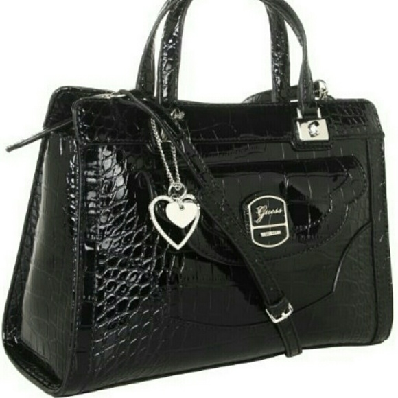 Guess Newlyn Croc-Embossed Satchel