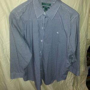 Cotton gingham 3/4 sleeve shirt