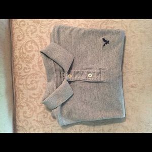 Men's American Eagle Grey Cotton Polo Style Shirt