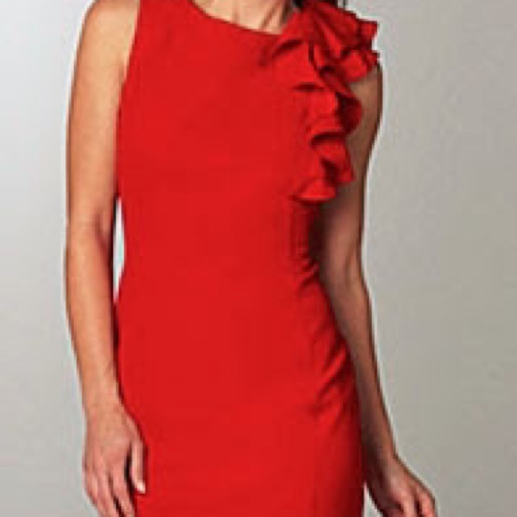 Calvin Klein Sheath Dress w/ Corsage detail