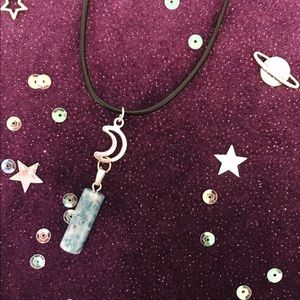 Blue Bullet Moon Necklace